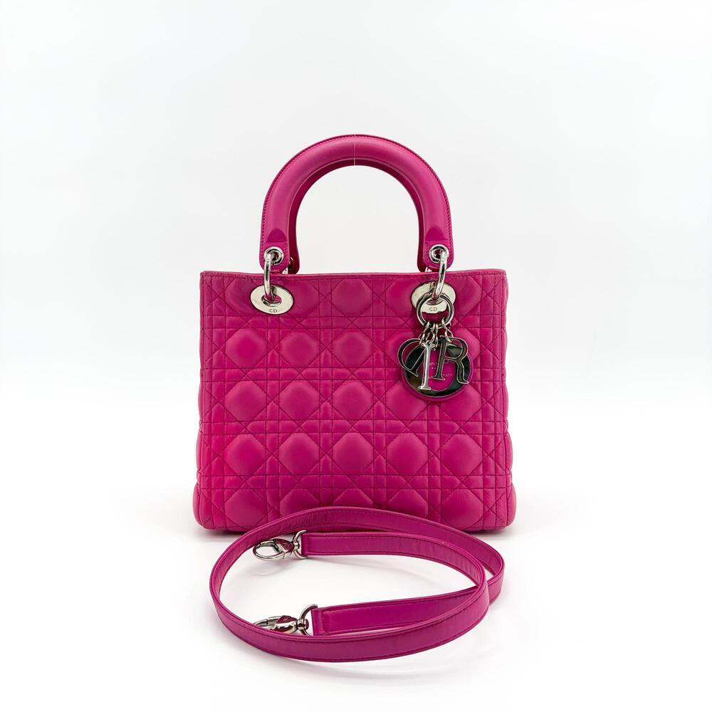 Christian Dior Lady Dior Cannage Quilt Lambskin Medium